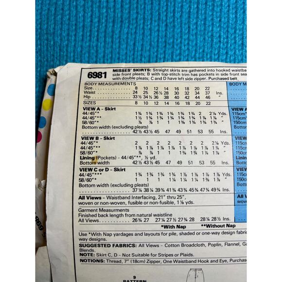 McCalls 6981 pattern straight skirt size 14 - Picture 4 of 7